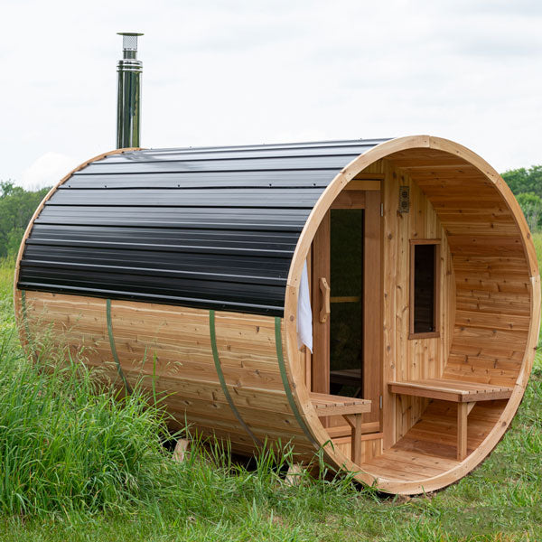 Black Metal Sauna Roof